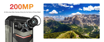 DOOGEE V Max Plus 5G Rugged Phone 6.58" Dimensity 7050 16GB+512GB Lighting Effects 22000mAh Battery 200MP AI Camera Cell Phone