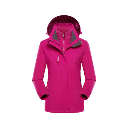 Modishion 3 in 1 thickened windproof waterproof lightweight hard shell jacket with fleece lining winter warm windbreaker