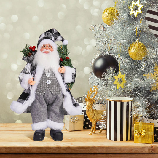 Christmas 12 "Cute Santa figure Standing Santa doll window decoration Red Santa Claus