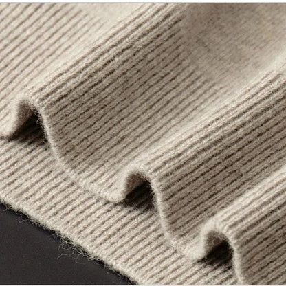 100% Cashmere Wool Men's Turtleneck Knit Sweater 2024 Autumn Winter High Collar Warm Jumper Men Turtle Neck Knitted Pullover