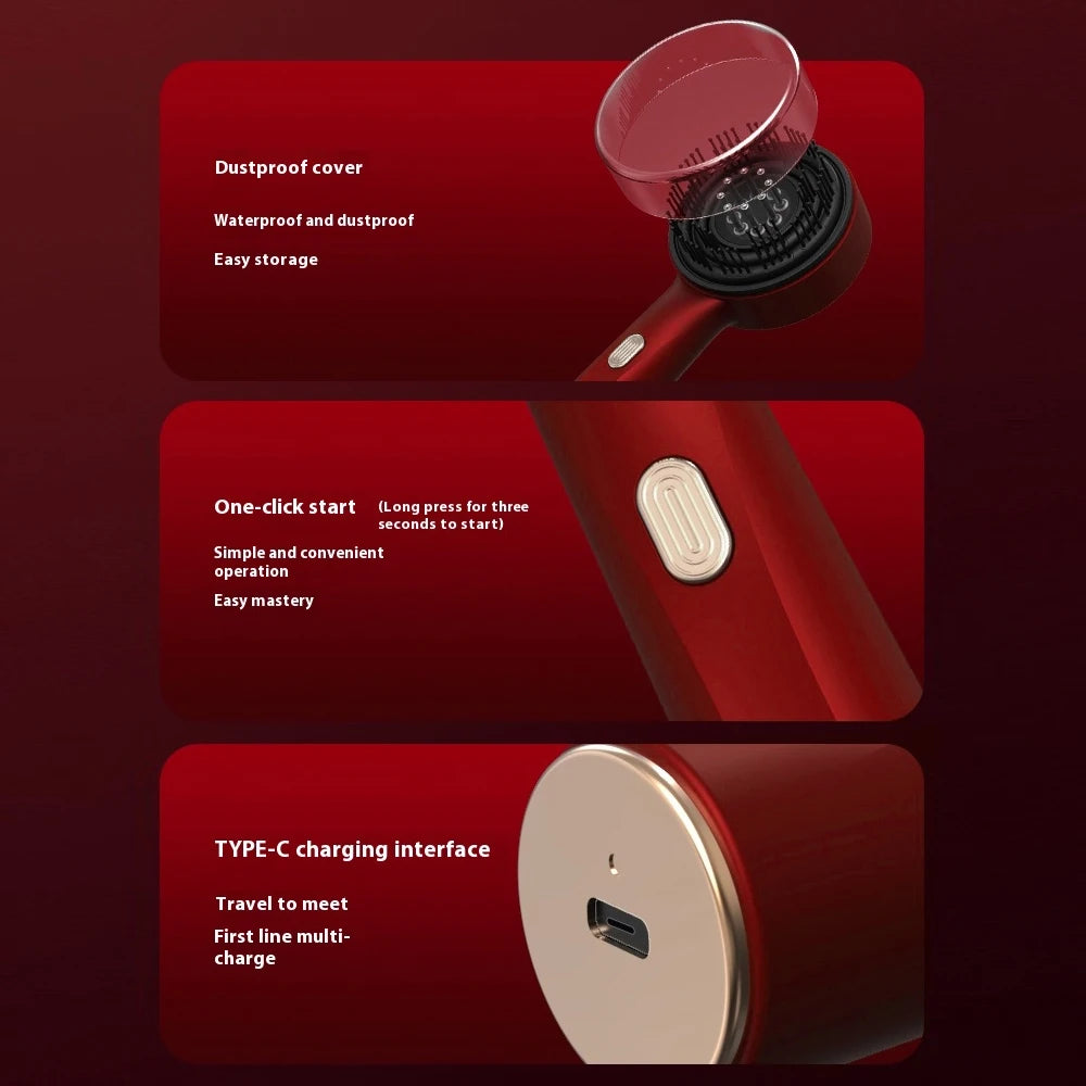 Electric Vibration Massage Comb Blue Red Light Therapy Hair Growth Massage Scalp Brush Anti Hair Loss Improve Scalp Health Care