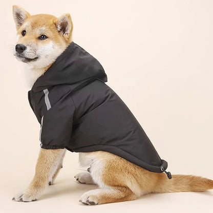 Autumn Winter Pet Dog Waterproof Coat Puppy Warm Cotton Jacket The Dog Face Hoodie Reflective Clothing For Dogs Cats Clothing