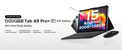 DOOGEE Tab A9 Pro+ Tablet PC Android 15 Dual Speakers 11'' Screen 30GB (6GB+24GB) 128GB 8580mAh Battery Widevine L1 Smart Pad