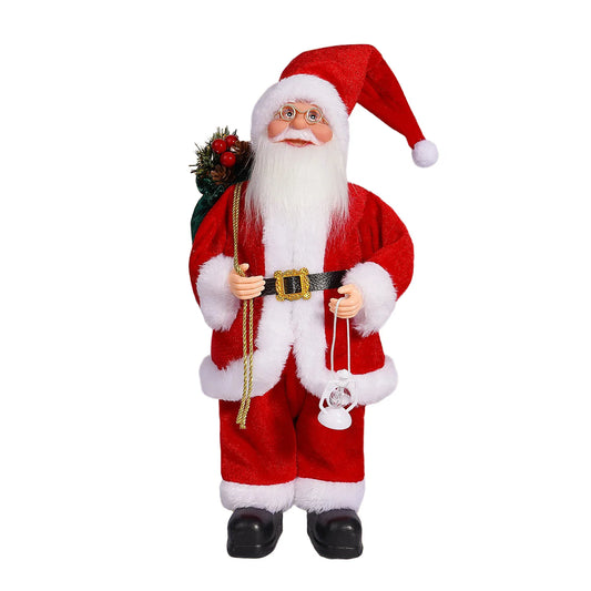 Christmas 12 "Cute Santa figure Standing Santa doll window decoration Red Santa Claus