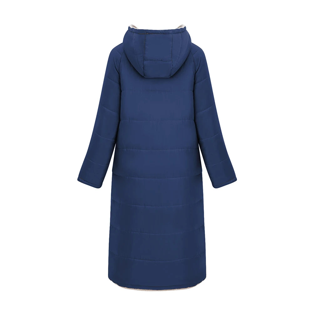 Tieker solid color mid-length hooded cotton coat double-sided women's coat casual winter warm jacket slim cotton coat