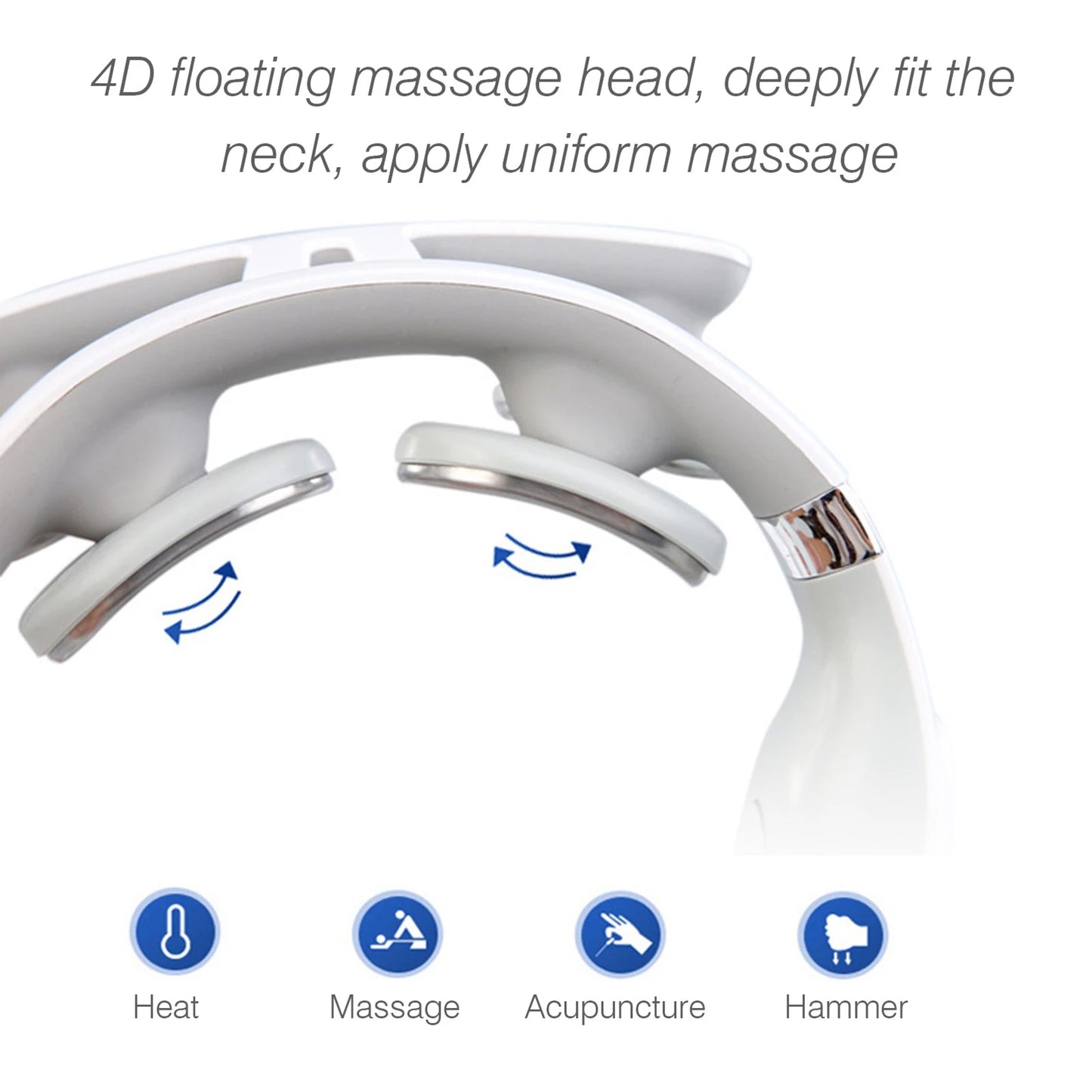 Cervical Massager 16 Modes USB Smart Pulse Heating 4 Head Neck Massager for Neck Tension Vibrator Heating Massager Relax Muscles