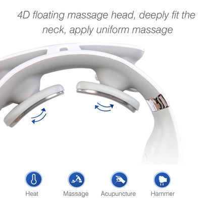 Cervical Massager 16 Modes USB Smart Pulse Heating 4 Head Neck Massager for Neck Tension Vibrator Heating Massager Relax Muscles