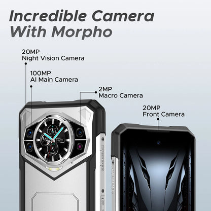 DOOGEE S200 5G Rugged Phone 1.32" Rear Display 12GB 256GB 6.72" 120Hz 100MP AI Main Camera 10100mAh Battery 33W Smartphone