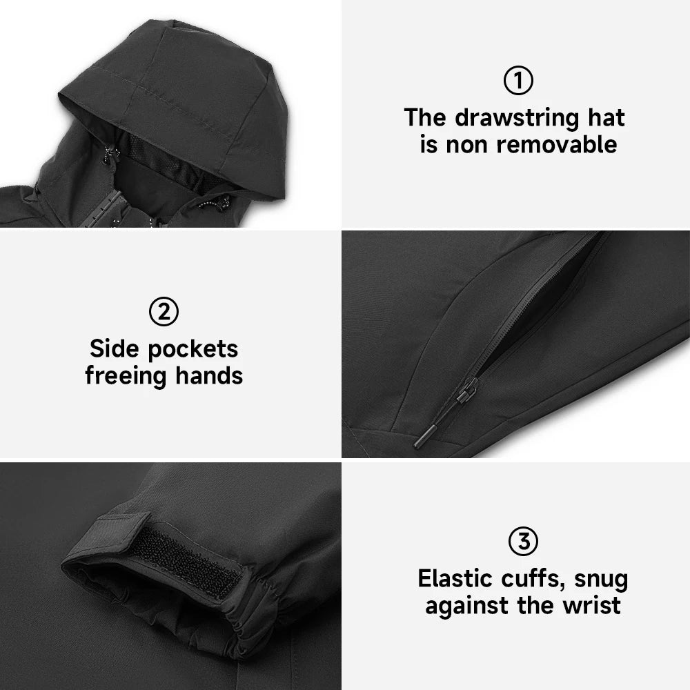 Modishion Hooded Waterproof Men's Jacket Soft Shell Jacket Breathable Outdoor Cycling Coat Mountaineering Clothes