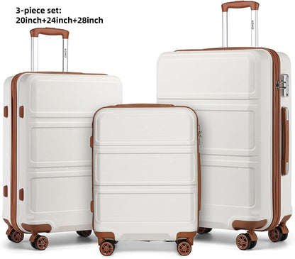 Kono  Fashion Luggage Set, Lightweight ABS Hard Shell Trolley Suitcases with TSA Lock, 4 Spinner Wheels (2/3/4/6 Pcs Set)