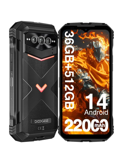 DOOGEE V Max Plus 5G Rugged Phone 6.58" Dimensity 7050 16GB+512GB Lighting Effects 22000mAh Battery 200MP AI Camera Cell Phone