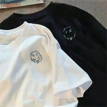 Summer short-sleeve T-shirt for women American casual style loose and simple cotton T-shirt