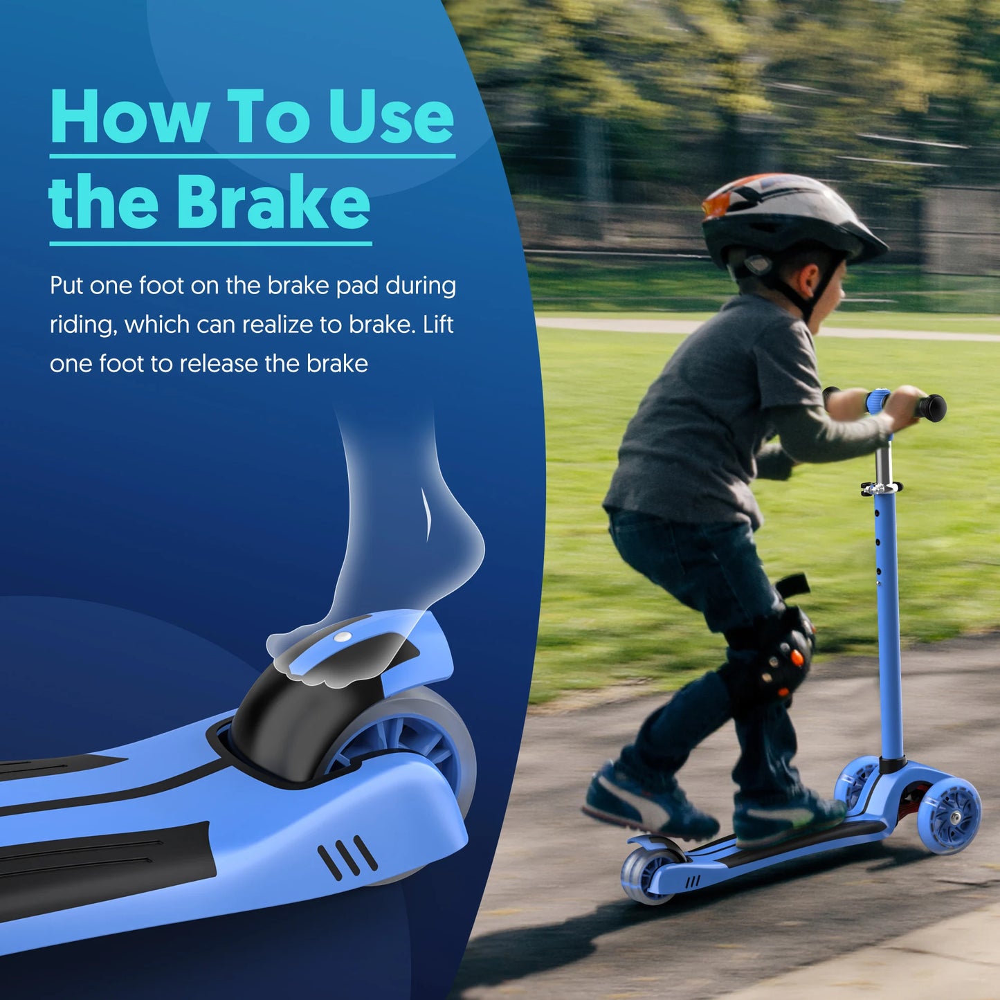 SEJOY Foldable Children Scooter Adjustable Height Kick  3 Wheel Scooter with Flash Wheels  Scooter for 3-12 Year Kids Gift