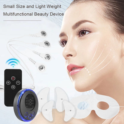 EMS Facial Massager Current Muscle Stimulator Anti-Wrinkle Face Tightening Tool USB Charging 8 Modes 19 Levels for Women