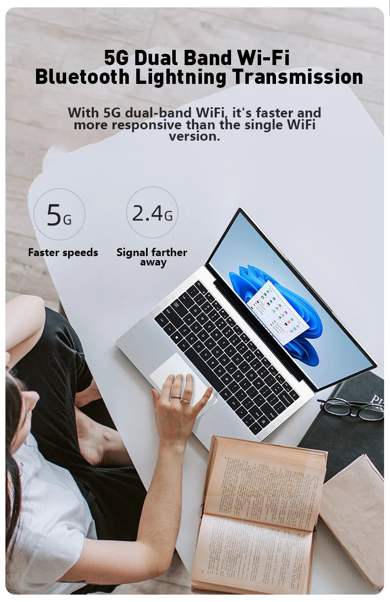 LENO 14.1"Ultra Slim Laptop 16GB RAM 2TB SSD Windows 11 Intel N3700 Notebook Gamer 1920*1080  Display Office Study Computer PC