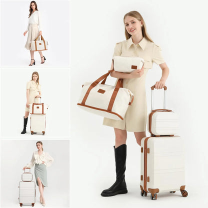 Kono  Fashion Luggage Set, Lightweight ABS Hard Shell Trolley Suitcases with TSA Lock, 4 Spinner Wheels (2/3/4/6 Pcs Set)