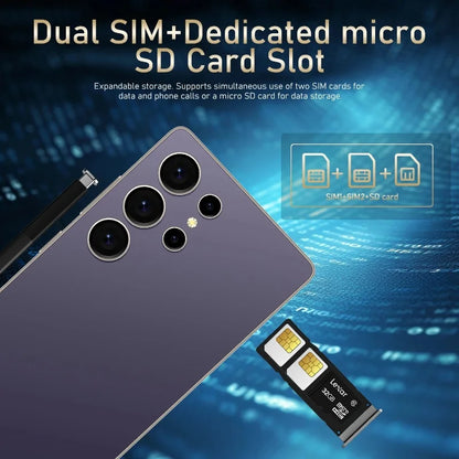 Global Vision S25 Ultra Smartphone 5G Android 12 8GB RAM 512GB ROM 6.8 Inch Phone 1920x1080HD 24+48MP 4 5G Network Mobile Phones