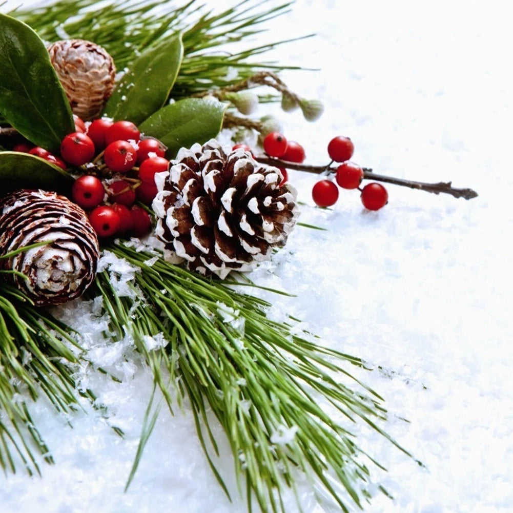 30 Pcs Christmas Decorative Pine Cone Pendants Natural Pine Cone White Paint Dyed Pine Cone Christmas Tree Ornaments