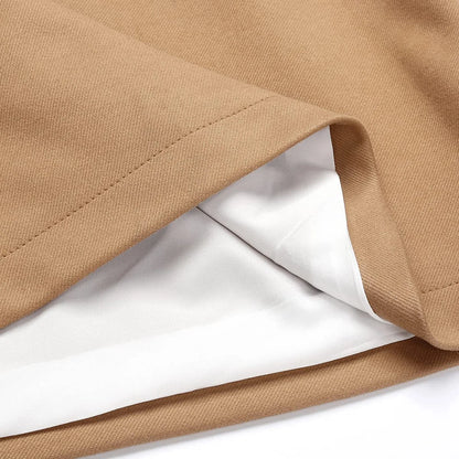 Plaid Half Length Skirt Women’s A-Line Solid Colour High Waist Min Dress Tight Skirt Single-breasted Corduroy Slim Skirt