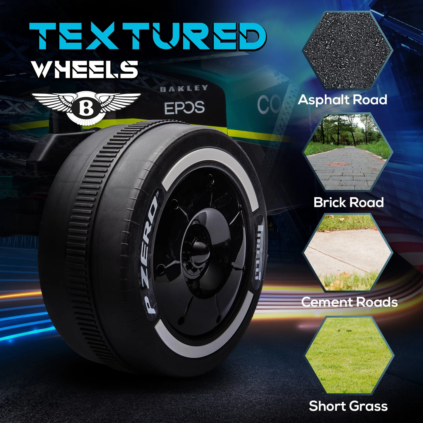 AIYAPLAY 12V Aston Martin Licensed Electric Go Kart w/ 4 Suspension Wheels