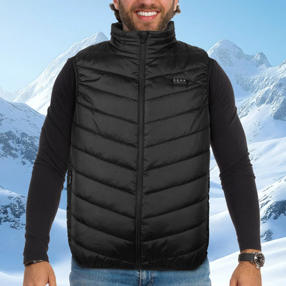 21 Area Heated Vest Thermal Warm Waistcoat Electric Heating Jacket (Black XXL)