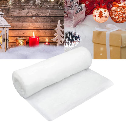 1-5PCS Artificial Christmas Snow Roll White Snow Mat Snow Blanket Soft Cotton Prop for Tree Xmas Village Backdrop Tree Decoratio