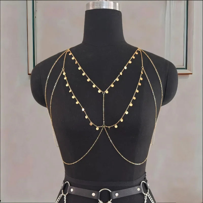 Personality Sequin Chest Chain, Simple Cold Wind Personality Body Chain, Light Luxury Senior Sense, All Accessories