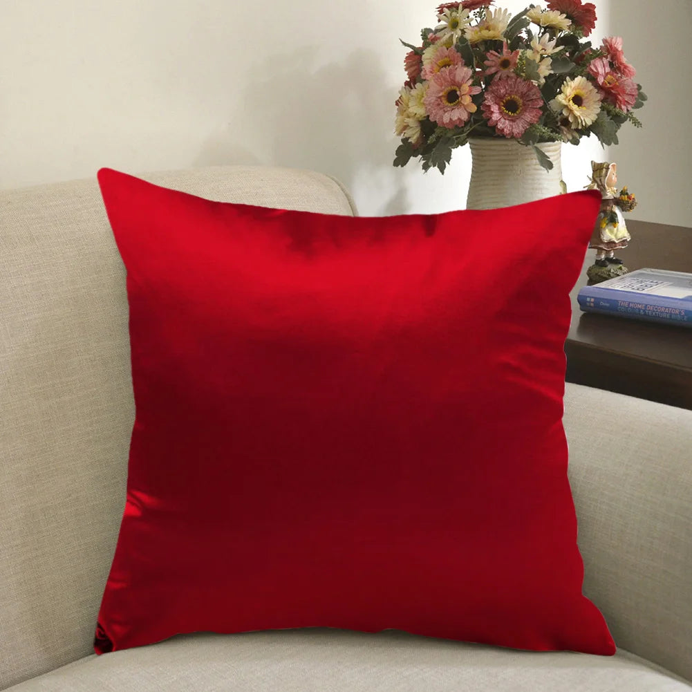 Satin Silk Chair Cushion Sleeve Fashion Glossy Throw Pillowcase Solid Color Hidden Zipper Home Textile Bedroom Decoration
