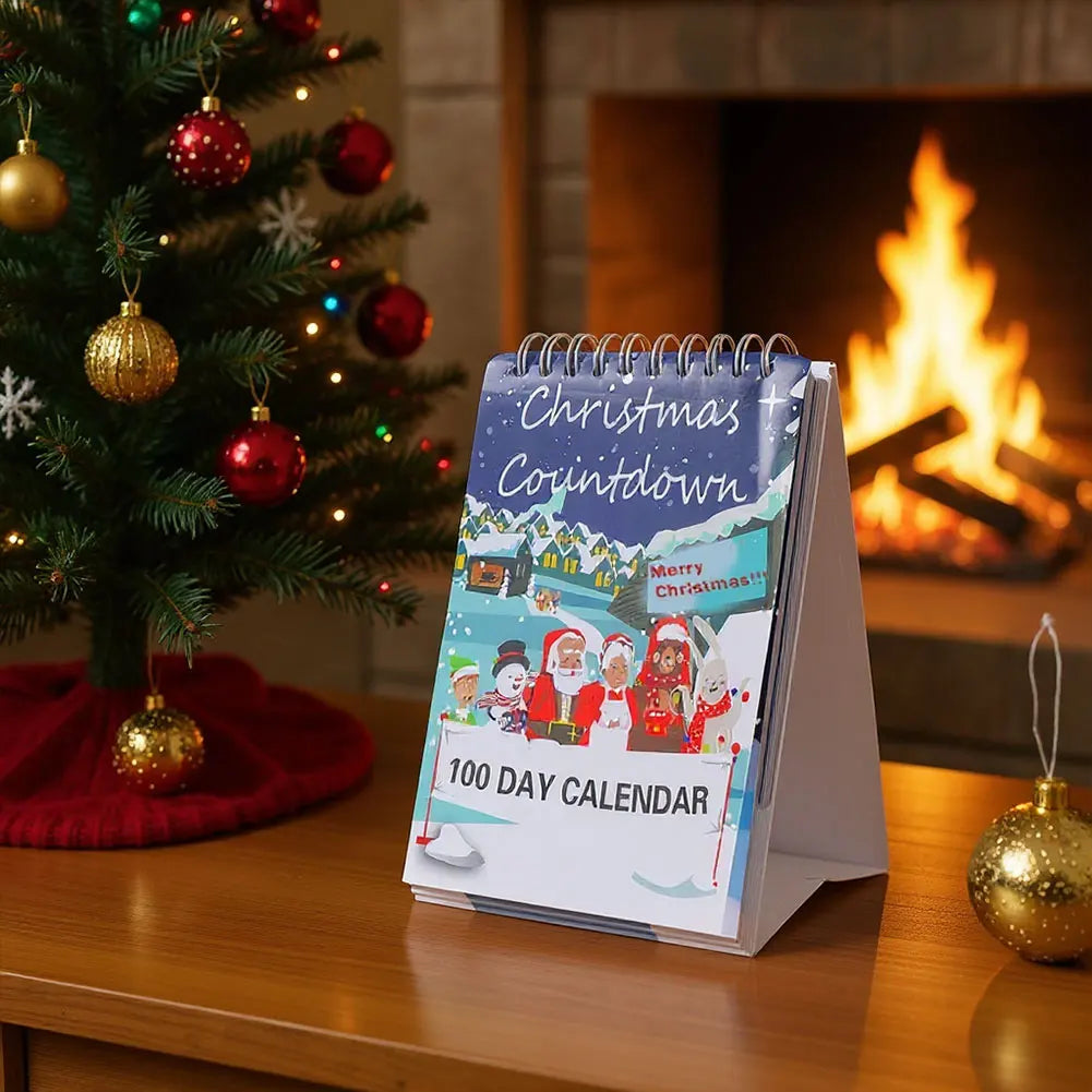 100 Day Christmas Countdown Calendar 2025 Tear Off Christmas Countdown Calendar for Table Centerpieces Room Desk Entryway Shelf