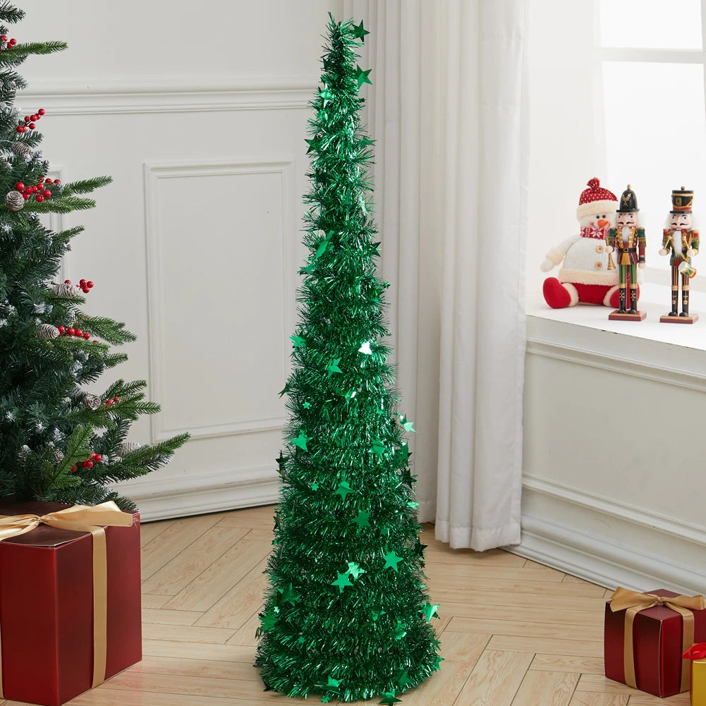 Voltsify 1.2M Tinsel Xmas Tree with Base