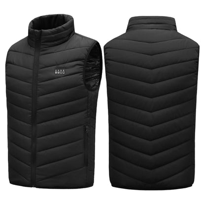 21 Area Heated Vest Thermal Warm Waistcoat Electric Heating Jacket (Black XXL)