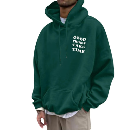 Unisex Fall Harajuku Style Embroidered Streetwear Long Sleeve Baggy Hooded Sweatshirt Fashion Casual Comfy Pullover Hoodies