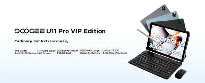 DOOGEE U11 Pro 2in1 PC Tablet Android 15 30GB(6+24) 256GB 11" 8580mAh Battery Dual Speakers Unisoc T7200 Widevine L1 Tablet
