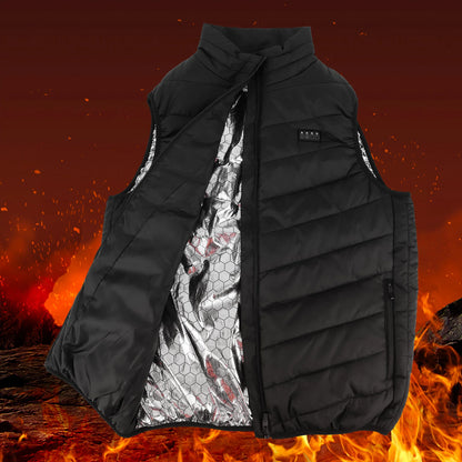 21 Area Heated Vest Thermal Warm Waistcoat Electric Heating Jacket (Black XXL)