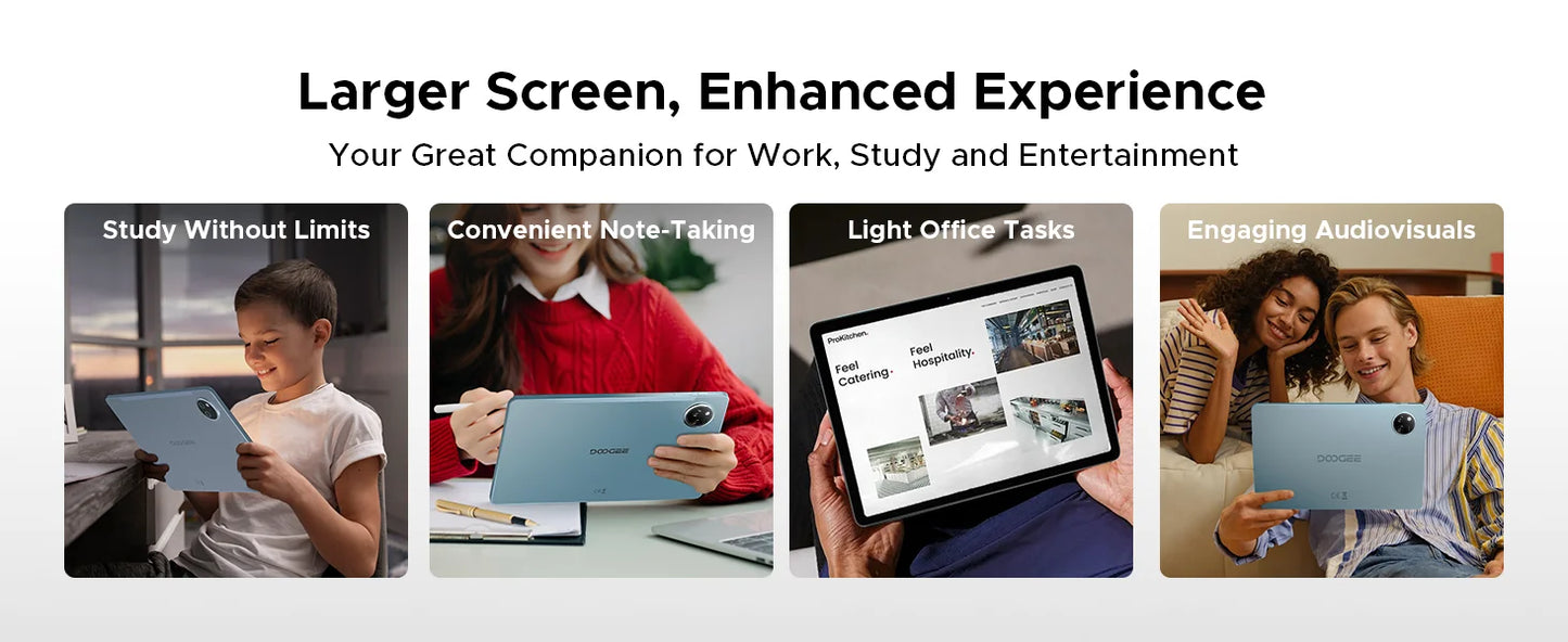 DOOGEE Tab A9 Pro+ Tablet PC Android 15 Dual Speakers 11'' Screen 30GB (6GB+24GB) 128GB 8580mAh Battery Widevine L1 Smart Pad