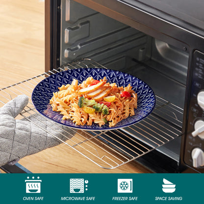 vancasso 12/24/36 Piece Chinese Blue and White Porcelain Plate Set Tableware Set with 4PCS Dinner Plate/Dessert Plate/Ceral Bowl