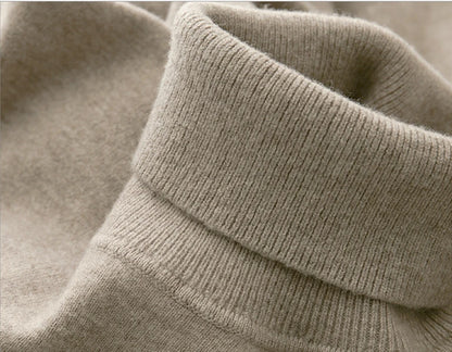 100% Cashmere Wool Men's Turtleneck Knit Sweater 2024 Autumn Winter High Collar Warm Jumper Men Turtle Neck Knitted Pullover