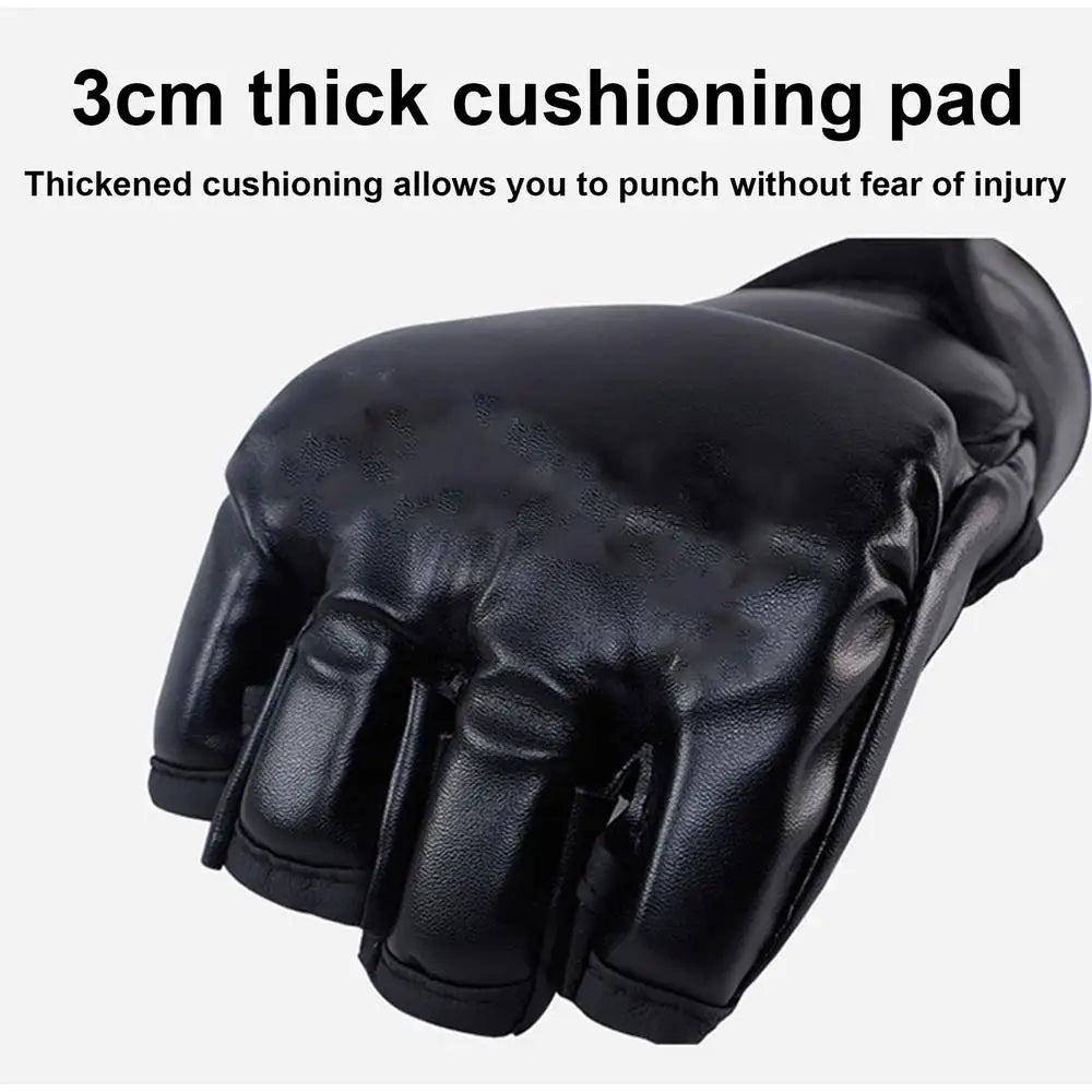 Boxing Gloves Taekwondo Sparring Gear Gloves Half Finger Adjustable Mitts Wrist Support For Kickboxing Cage Fighting Punching