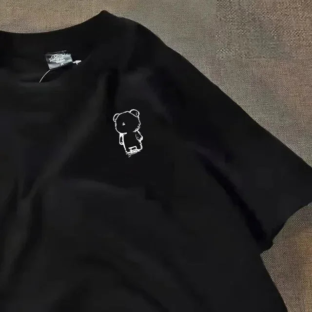 Summer short-sleeve T-shirt for women American casual style loose and simple cotton T-shirt