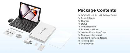 DOOGEE U11 Pro 2in1 PC Tablet Android 15 30GB(6+24) 256GB 11" 8580mAh Battery Dual Speakers Unisoc T7200 Widevine L1 Tablet