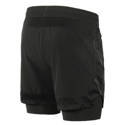 Lixada Men 2 in 1 Running Shorts Quick Drying Breathable Active Training Exercise Jogging Marathon Cycle Shorts