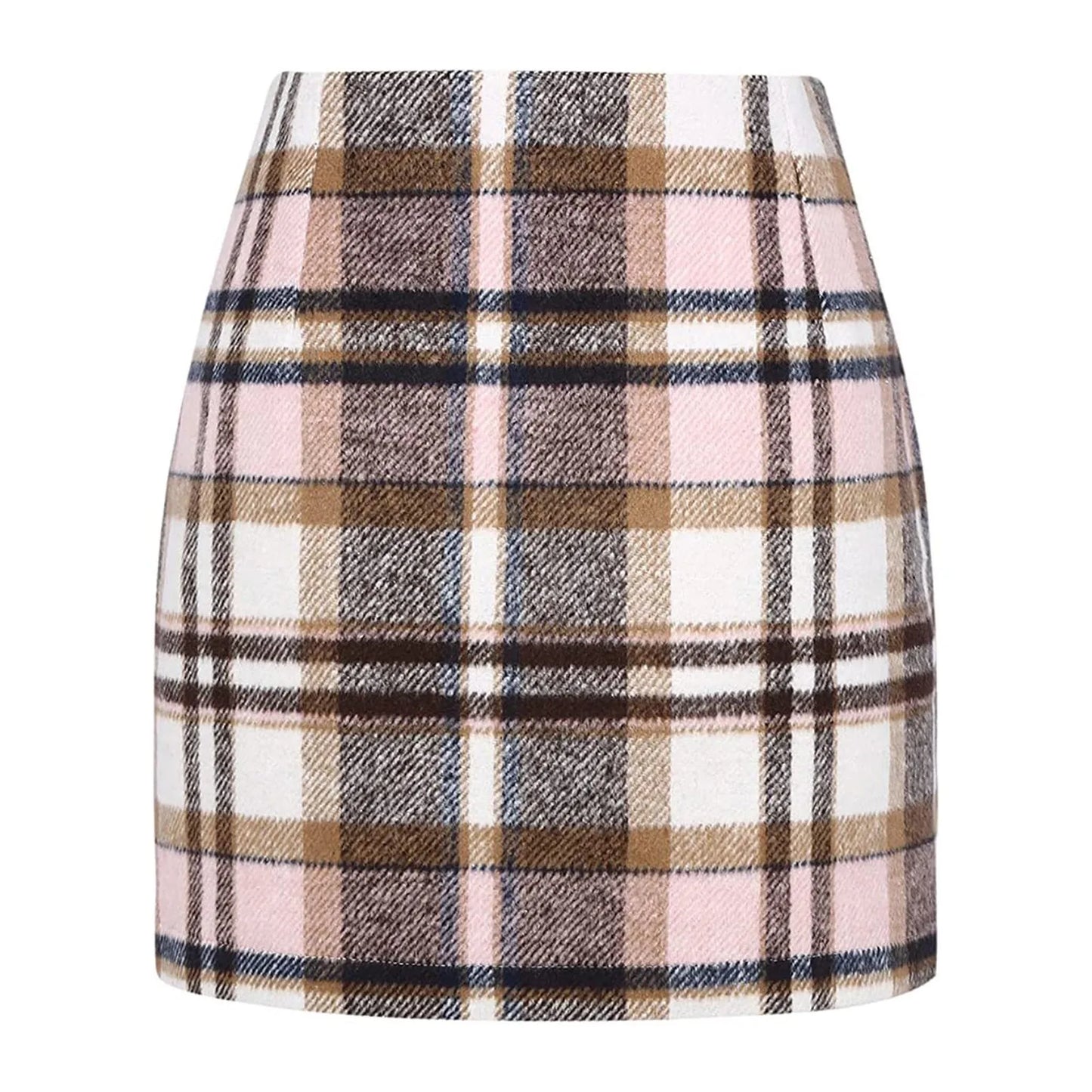 Plaid Half Length Skirt Women’s A-Line Solid Colour High Waist Min Dress Tight Skirt Single-breasted Corduroy Slim Skirt