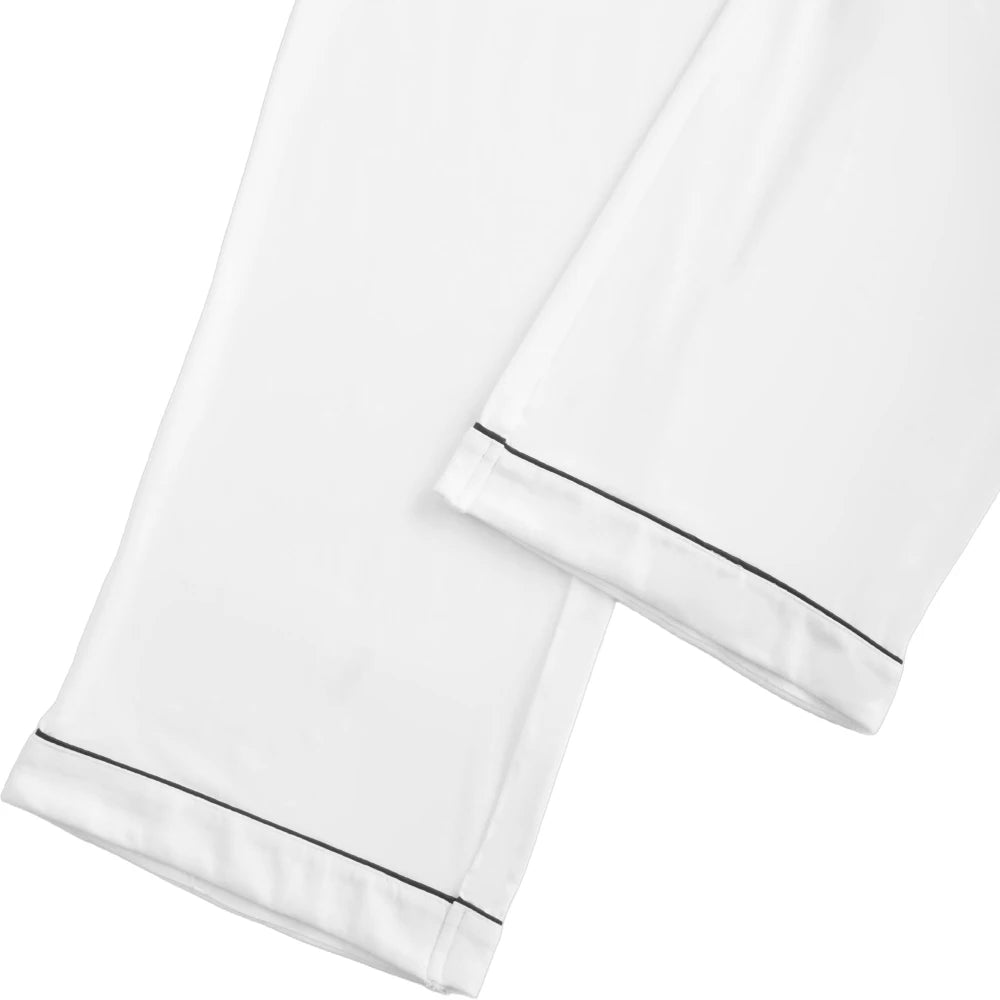 Modishion Long Sleeve Lapel Pajamas Solid Color Loungewear Set Button Top and Pants Women's Sleepwear Loungewear