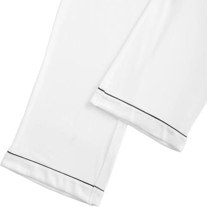 Modishion Long Sleeve Lapel Pajamas Solid Color Loungewear Set Button Top and Pants Women's Sleepwear Loungewear