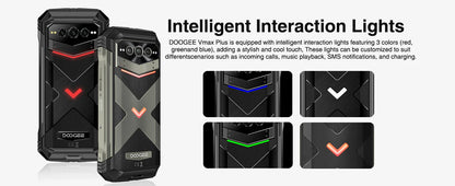 DOOGEE V Max Plus 5G Rugged Phone 6.58" Dimensity 7050 16GB+512GB Lighting Effects 22000mAh Battery 200MP AI Camera Cell Phone