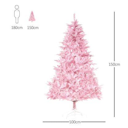 5FT Pink Artificial Christmas Tree with Automatic Open for Holiday for home Party Decoration