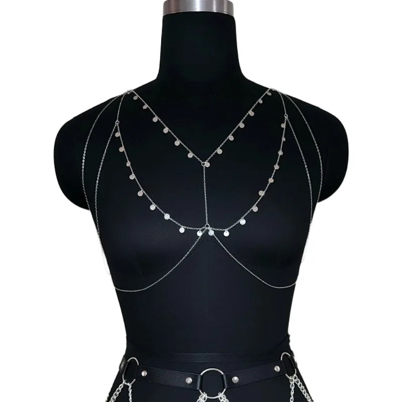 Personality Sequin Chest Chain, Simple Cold Wind Personality Body Chain, Light Luxury Senior Sense, All Accessories