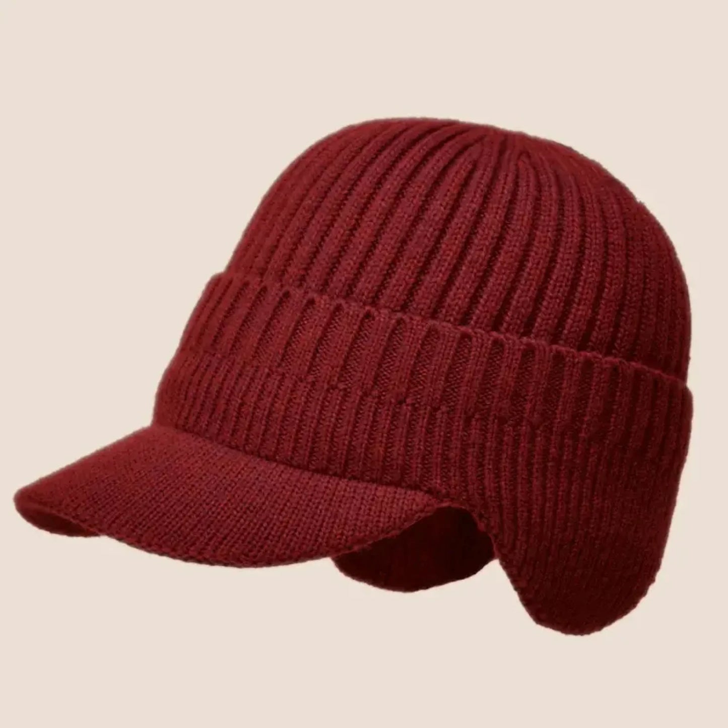 Outdoor Thickened Wool Knitted Hat Cap with Ear Protection - Windproof & Warm for Cycling and Hiking