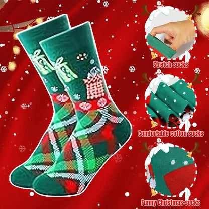 Christmas Sock Advent Calendar 2025 Christmas Advent Calendar 24 Pair of Christmas Crew Socks Xmas Countdown Calendar for Adults