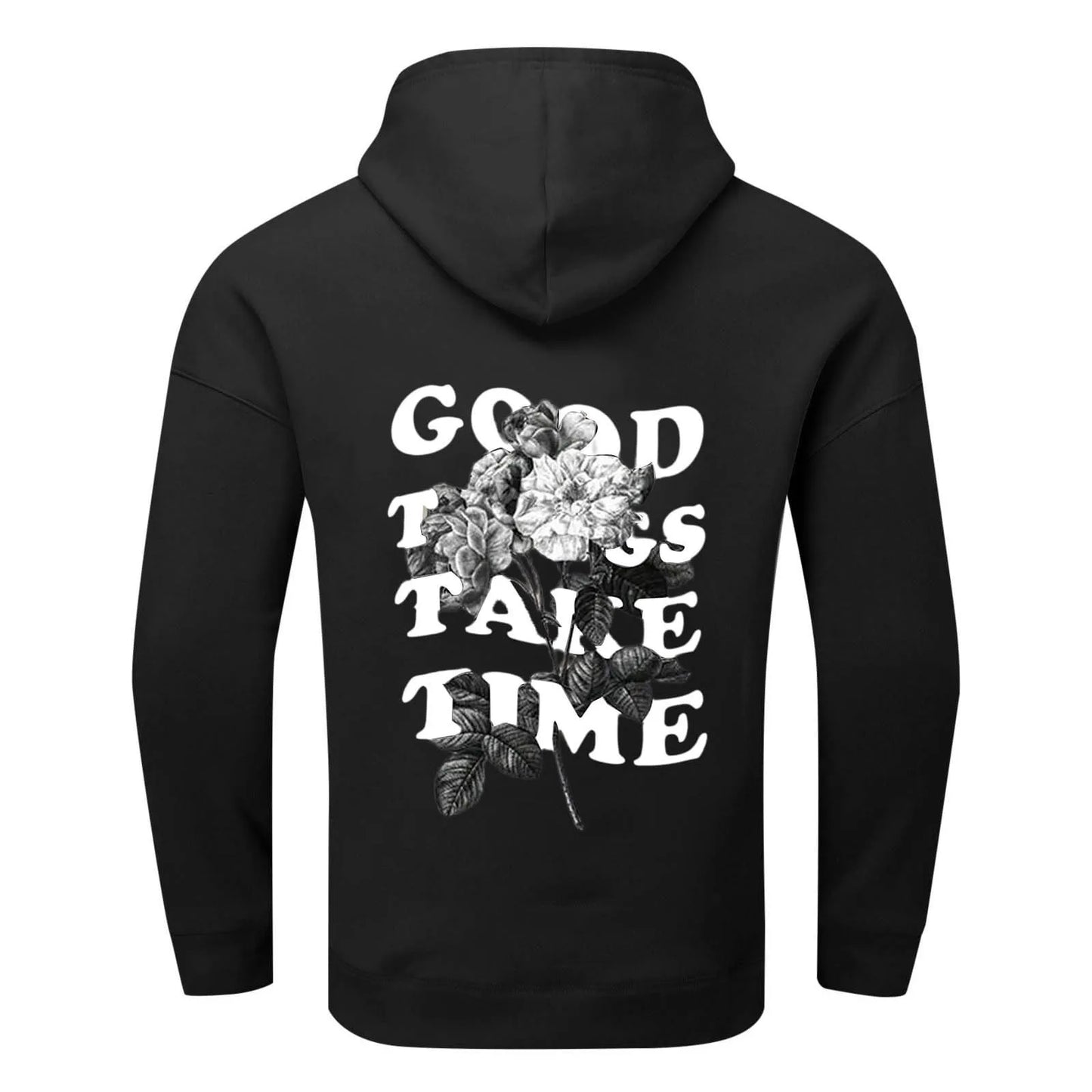 Unisex Fall Harajuku Style Embroidered Streetwear Long Sleeve Baggy Hooded Sweatshirt Fashion Casual Comfy Pullover Hoodies